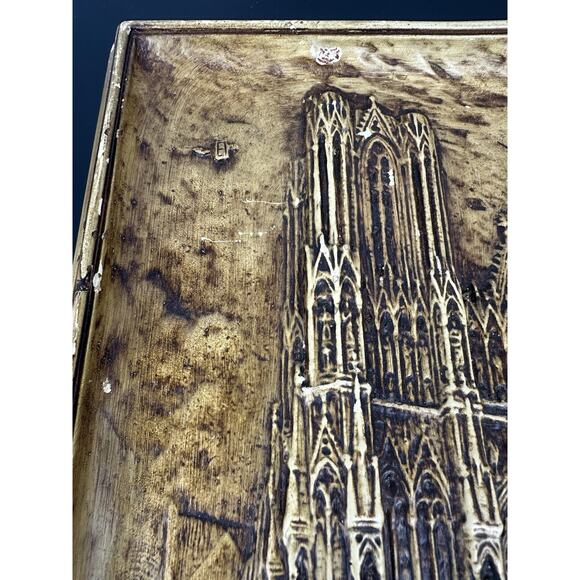 Ivorex Osborne Plaque Rheims Cathedral Made In England VTG Stone - Picture 3 of 10